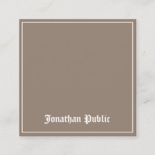 Carte De Visite Carré Design élégant classique Luxe Plaine tendance