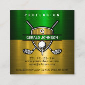 Carte De Visite Carré Design élégant de monogramme Gold Shield (Dos)