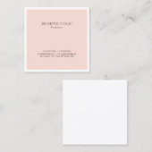 Carte De Visite Carré Design élégant Design simple Design tendance rose  (Devant / Derrière)