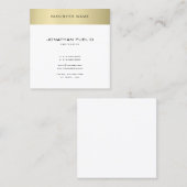 Carte De Visite Carré Design élégant moderne design élégant Or look simp (Devant / Derrière)