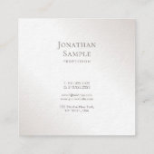 Carte De Visite Carré Design élégant Moderne Faux Silver Plain Luxe (Dos)