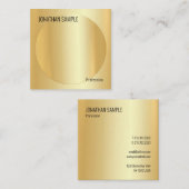 Carte De Visite Carré Design élégant moderne flamboyant Modèle or Faux (Devant / Derrière)