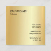 Carte De Visite Carré Design élégant moderne flamboyant Modèle or Faux (Dos)