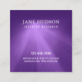 Carte De Visite Carré Design élégant moderne propre violet plain luxueux (Dos)