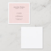 Carte De Visite Carré Design élégant moderne tendance Pink Professional (Devant / Derrière)