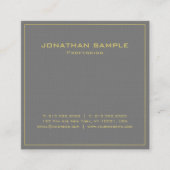 Carte De Visite Carré Design élégant moderne tendance Premium Linen Delu (Devant)