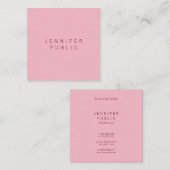 Carte De Visite Carré Design élégant Simple Design Pale Rose Professionn (Devant / Derrière)