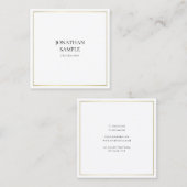 Carte De Visite Carré Design épuré tendance Elégant Gold Look profession (Devant / Derrière)