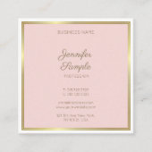 Carte De Visite Carré Design Gold Blush Pink Calligraphie Script Luxe (Devant)