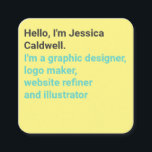 Carte De Visite Carré Design graphique moderne minimaliste jaune et turq<br><div class="desc">Design graphique moderne minimaliste jaune et turquoise</div>