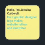 Carte De Visite Carré Design graphique moderne minimaliste jaune et turq<br><div class="desc">Design graphique moderne minimaliste jaune et turquoise</div>