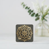 Carte De Visite Carré Design Mandala (Debout devant)