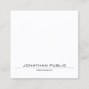 Carte De Visite Carré Design minimaliste moderne élégant Plaine tendance