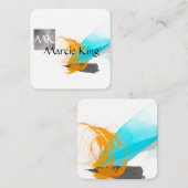 Carte De Visite Carré design moderne chic et audacieux de peinture d'art (Devant / Derrière)