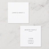 Carte De Visite Carré Design moderne classique Modèle Sophistiqué (Devant / Derrière)