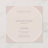 Carte De Visite Carré Design moderne élégant Beige Brown Design professi (Dos)