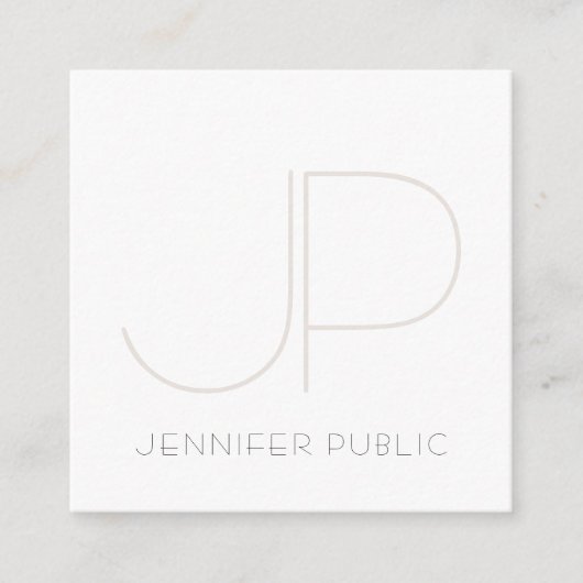 Carte De Visite Carré Design moderne élégant Monogramme Design professio (Devant)