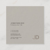 Carte De Visite Carré Design moderne et créatif Design tendance Monogram (Dos)