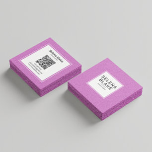Carte De Visite Carré Design moderne et tendance de code QR - Élégant et