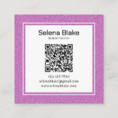 Carte De Visite Carré Design moderne et tendance de code QR - Élégant et (Dos)