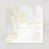 Carte De Visite Carré Design moderne Marbre Or Professionnel Élégant (Dos)