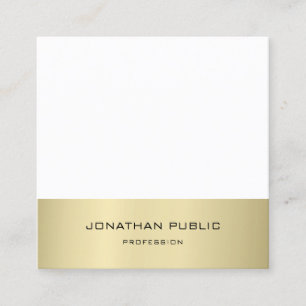Carte De Visite Carré Design Moderne Minimaliste Effet Doré Tendance Sim