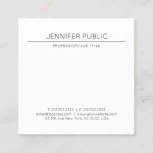 Carte De Visite Carré Design Moderne Minimaliste Élégant Tendance Luxe S
