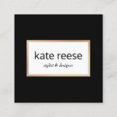 Carte De Visite Carré Design moderne noir blanc professionnel (Devant)
