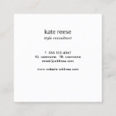 Carte De Visite Carré Design moderne noir blanc professionnel (Dos)