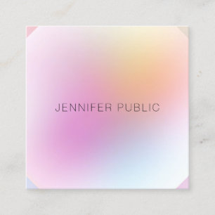 Carte De Visite Carré Design moderne professionnel tendance élégant colo