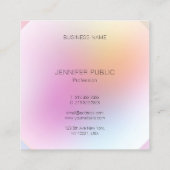 Carte De Visite Carré Design moderne professionnel tendance élégant colo (Dos)