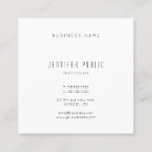 Carte De Visite Carré Design moderne simple Modèle sophistiqué chic (Dos)