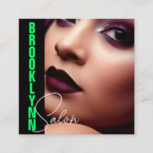 Carte De Visite Carré Design photo Cool moderne Design photo Neon Green (Devant)