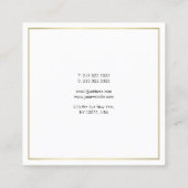 Carte De Visite Carré Design professionnel moderne élégant look or (Dos)