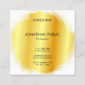 Carte De Visite Carré Design professionnel moderne élégant Modèle Gold L (Dos)