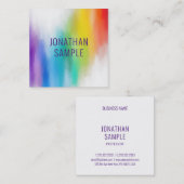 Carte De Visite Carré Design professionnel moderne élégante Couleurs arc (Devant / Derrière)