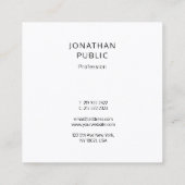 Carte De Visite Carré Design professionnel propre Modèle tendance (Dos)