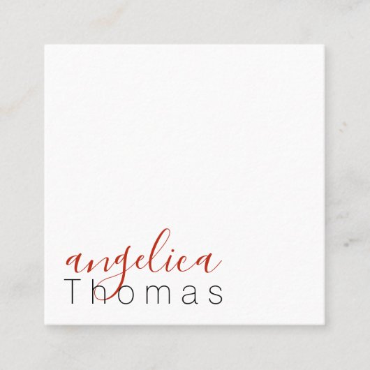 Carte De Visite Carré Design professionnel (rouge) (Devant)