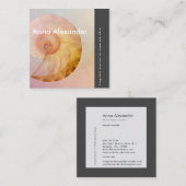 Carte De Visite Carré Design rose sérénité 11 (Devant / Derrière)