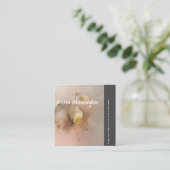 Carte De Visite Carré Design rose sérénité 3 (Debout devant)