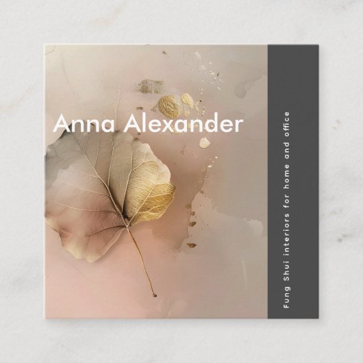 Carte De Visite Carré Design rose sérénité 3 (Devant)