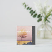 Carte De Visite Carré Design rose sérénité 6 (Debout devant)