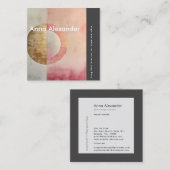 Carte De Visite Carré Design rose sérénité 7 (Devant / Derrière)