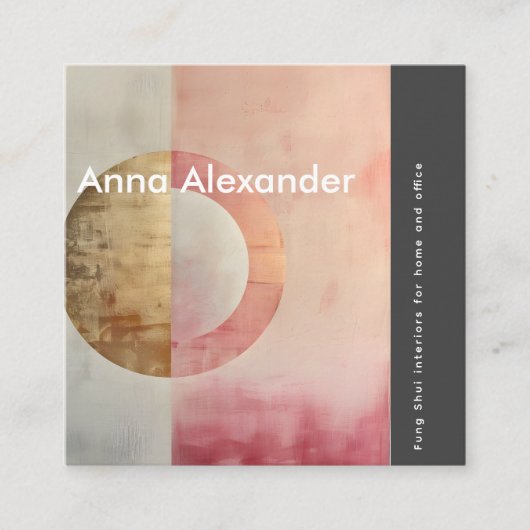 Carte De Visite Carré Design rose sérénité 7 (Devant)