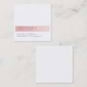 Carte De Visite Carré Design simple et créatif Design tendance Rose blan (Devant / Derrière)