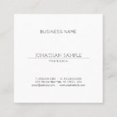 Carte De Visite Carré Design simple et créatif Moderne Plain Professionn (Dos)