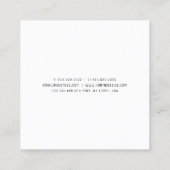 Carte De Visite Carré Design simple moderne Cool Modèle élégant (Dos)