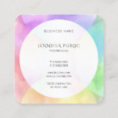 Carte De Visite Carré Design simple moderne Elégant Modèle aquarelle (Dos)