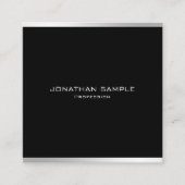 Carte De Visite Carré Design simple moderne Elégant Silver Professional (Devant)