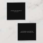 Carte De Visite Carré Design simple moderne Elégant Silver Professional (Devant / Derrière)